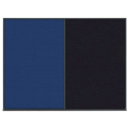 United Visual Products Double Door Radius Corkboard, 42"X32", S UV80025-SATIN-COBACC